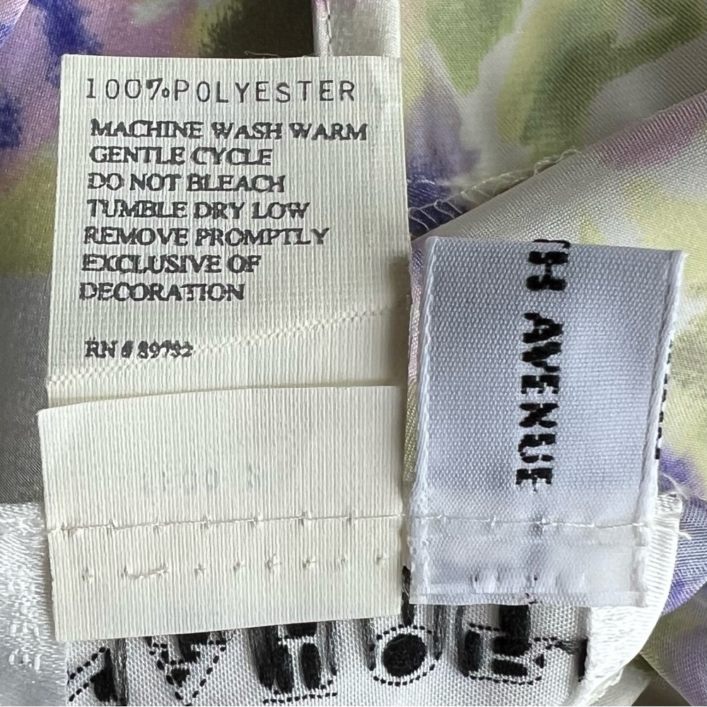 Natori for Saks Fifth Avenue Cream and Purple Floral Print Slip Dress Chemise 1X - Picture 12 of 16